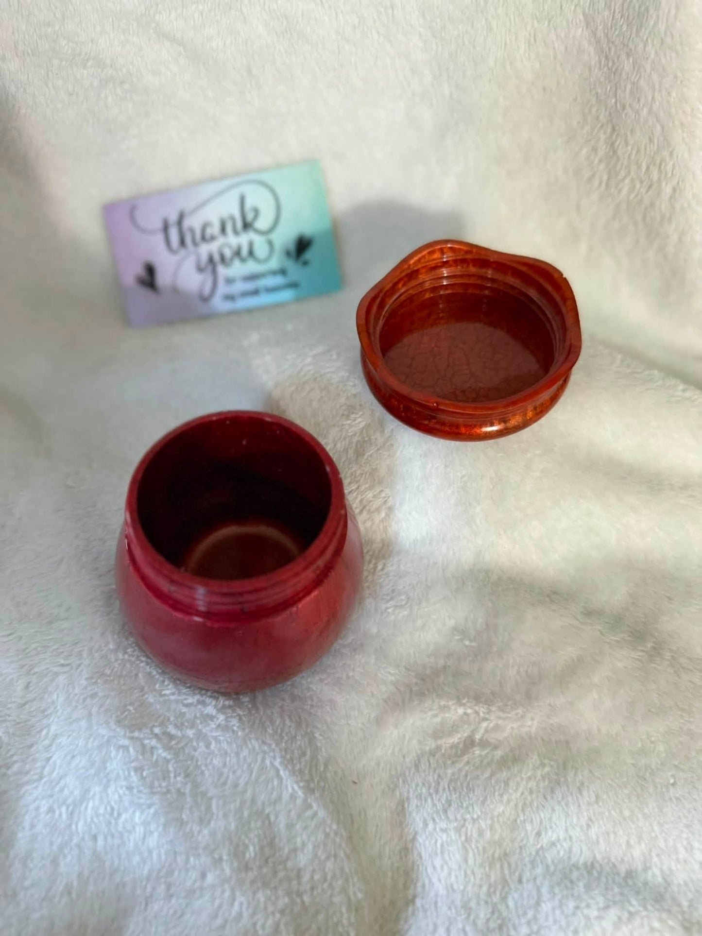 Dark Rust Pudding Trinket Jar with Lid