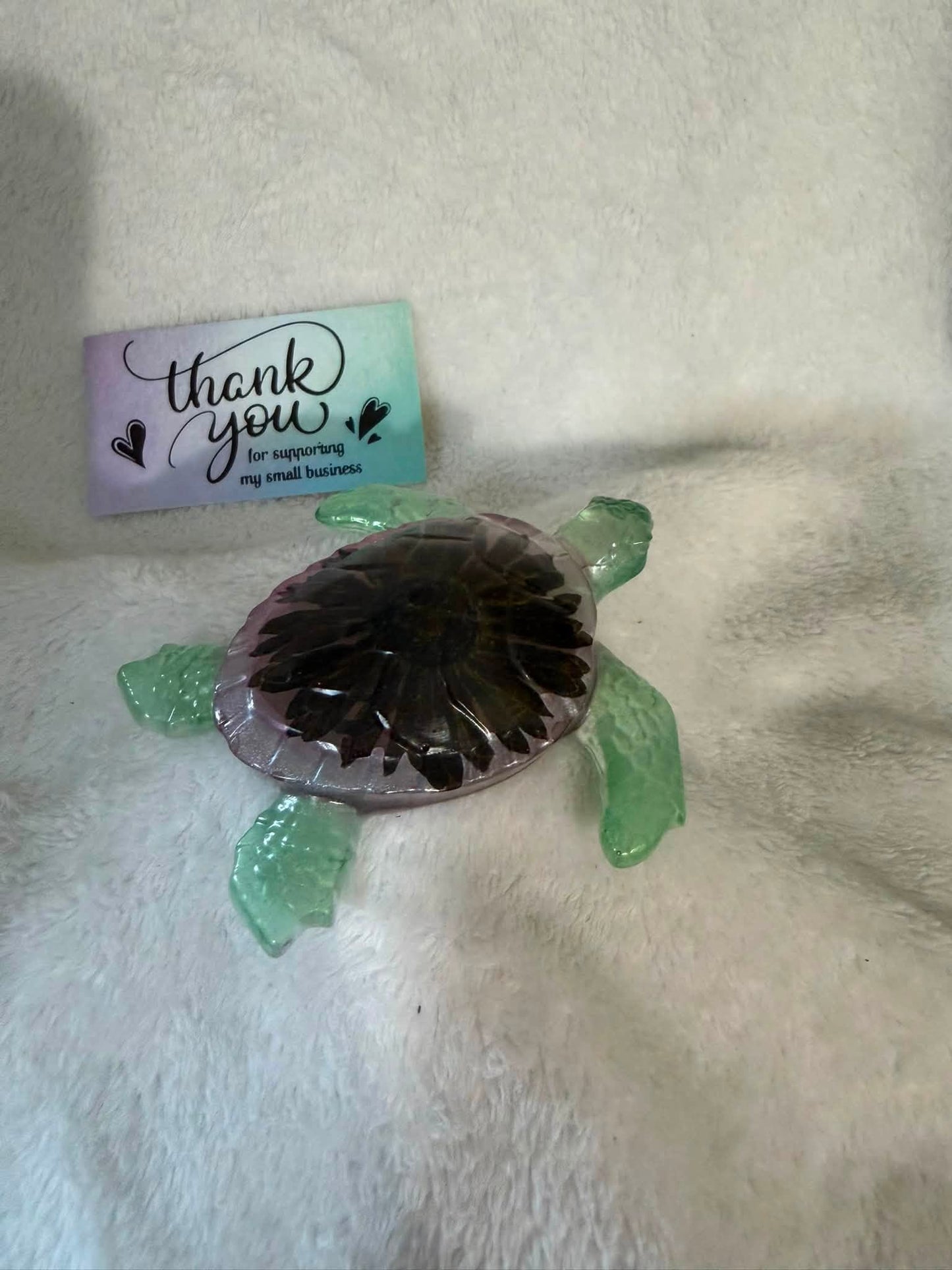Sea Turtle figurine with a Black Eyed Susan