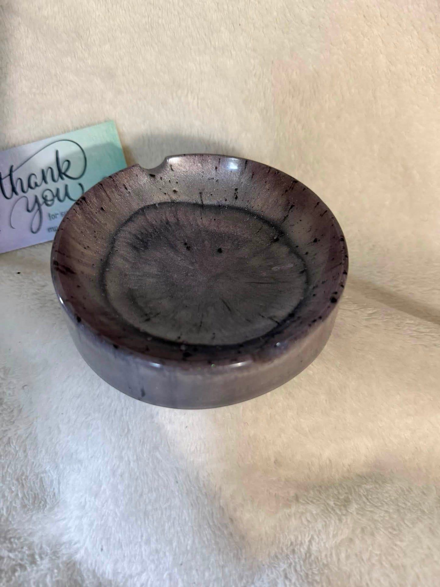 Purple Metallic Petri Burst Round Ashtray