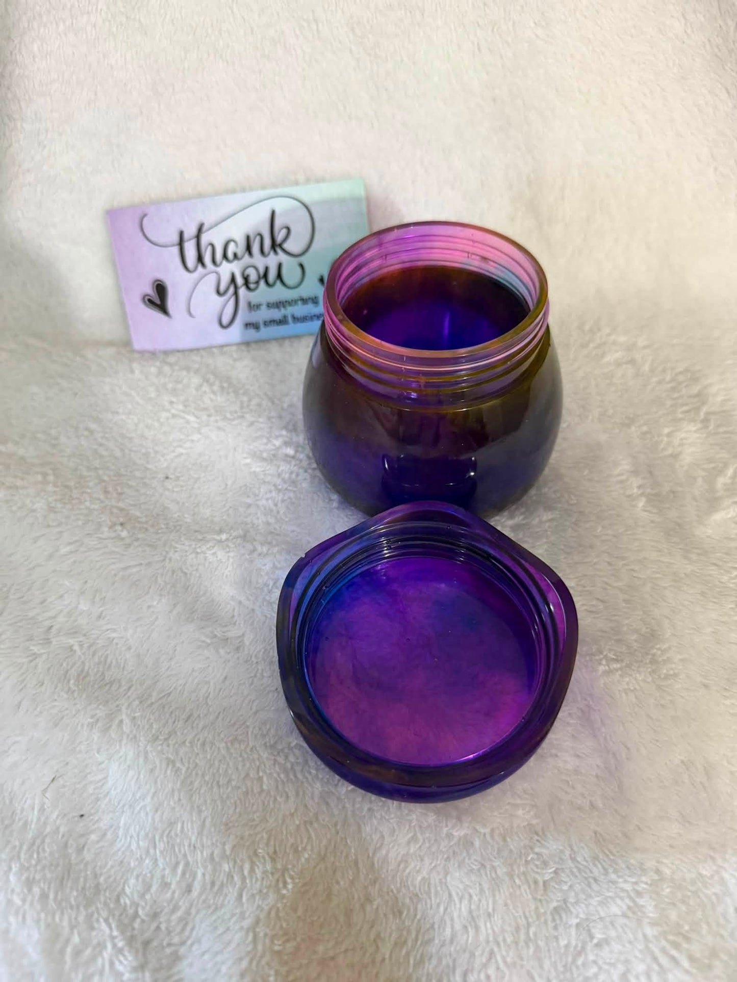 Purple & Pink Pudding Trinket Jar with Lid