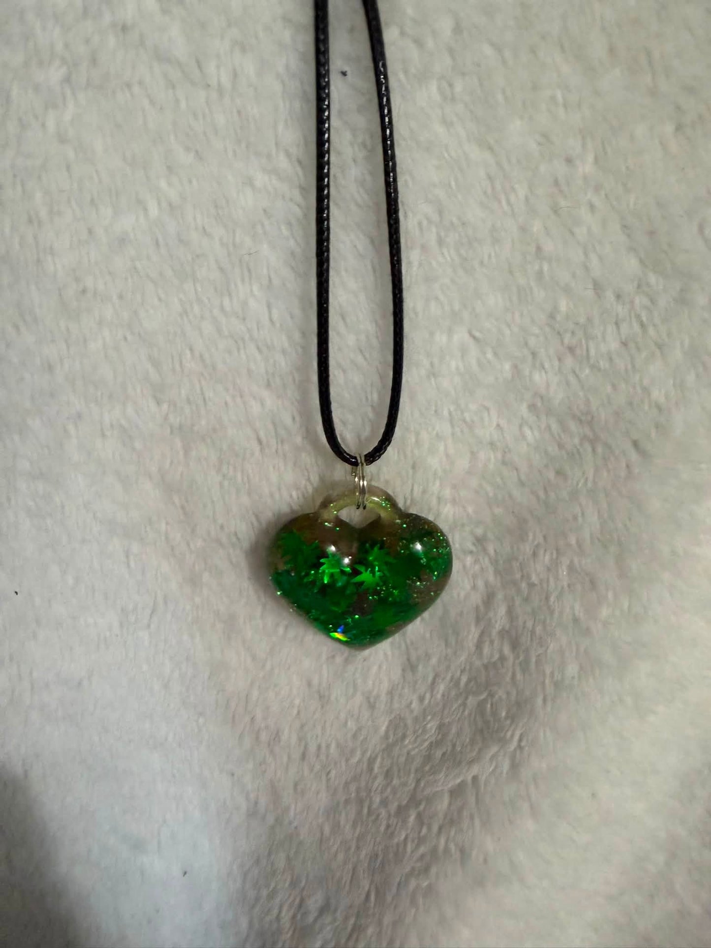 Botanical Leaf Heart Pendant Necklace