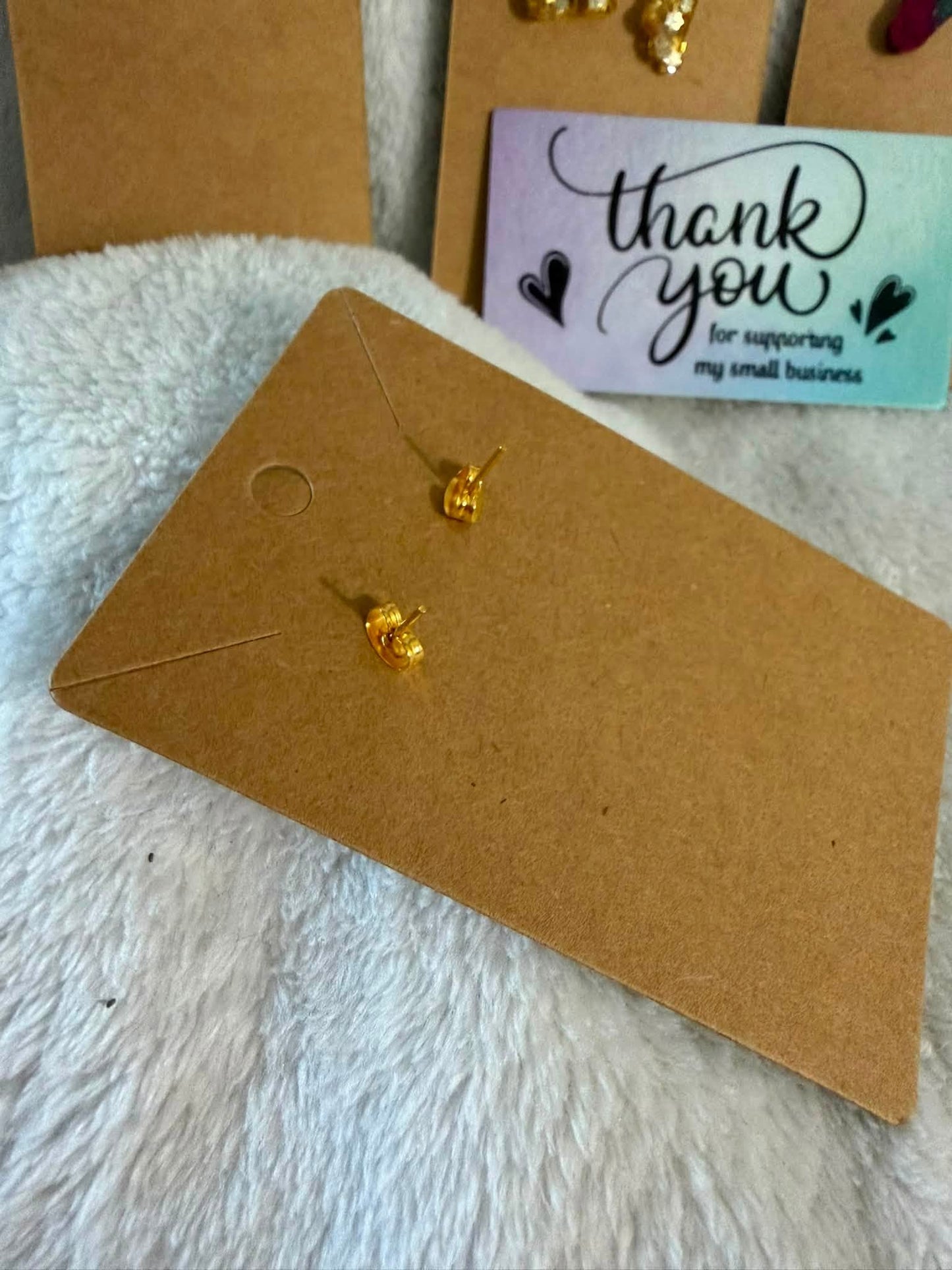Gold & White Star Butterfly Earrings