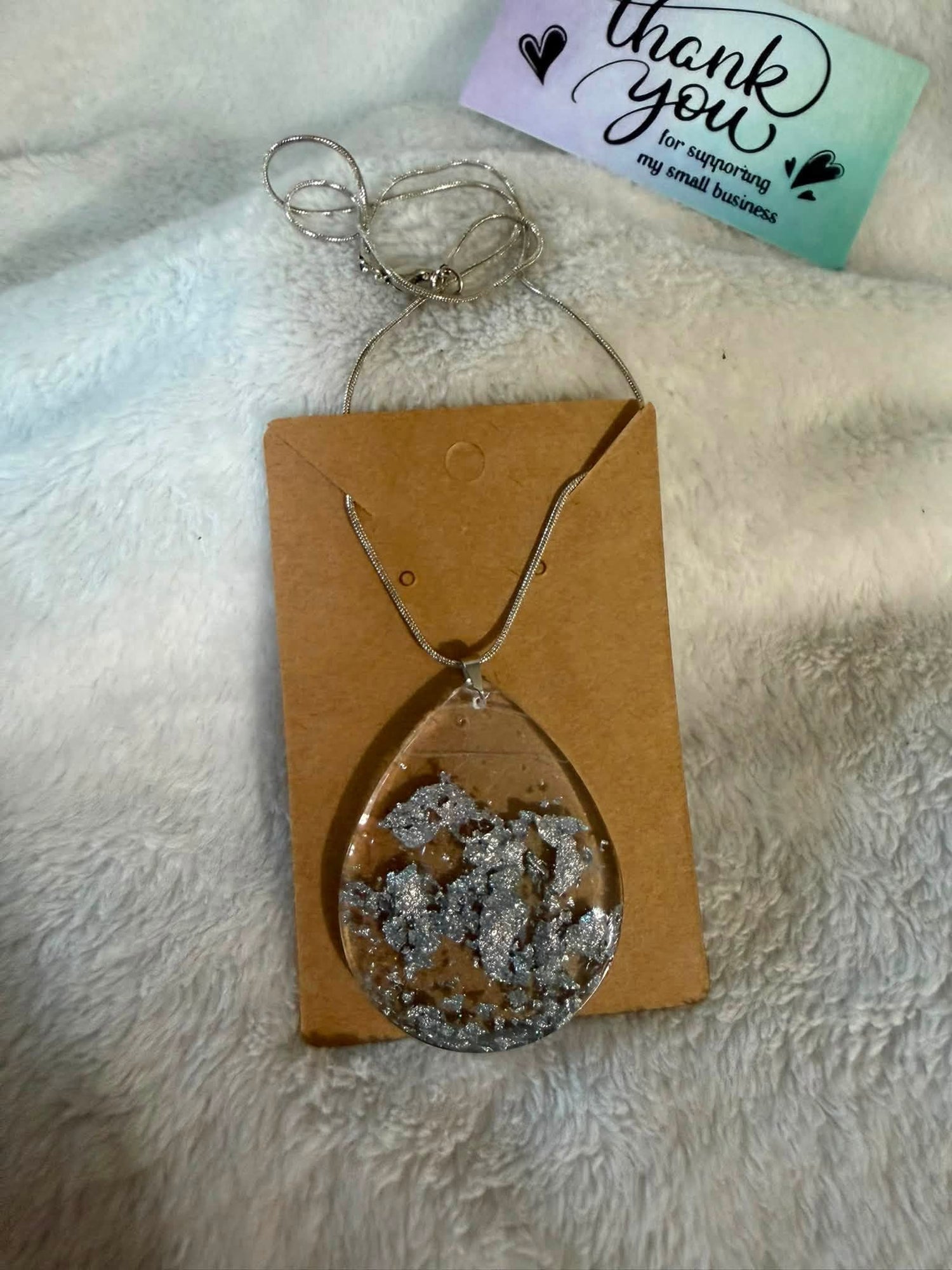 Teardrop Resin Pendant Necklaces