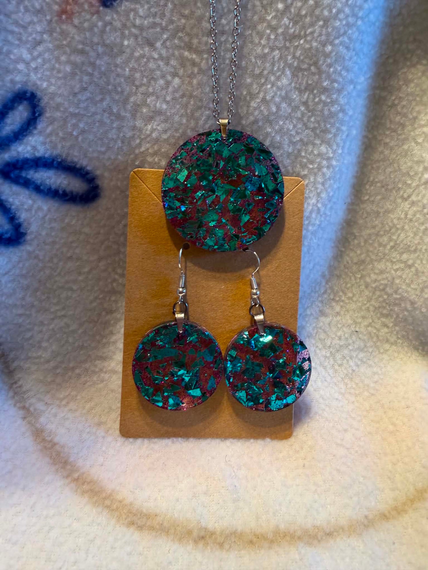 Handcrafted-Resin Circular Jewelry Sets