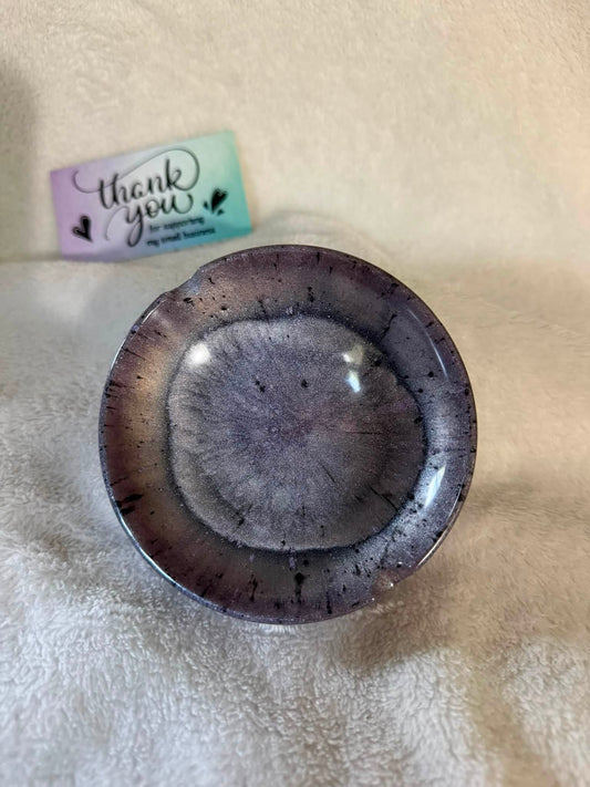 Purple Metallic Petri Burst Round Ashtray