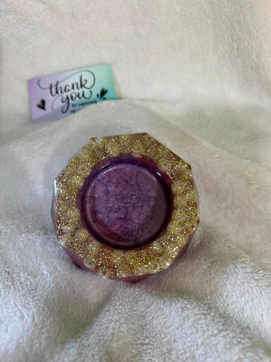 Purple & Pink Crown Pearl Octagonal Ashtray