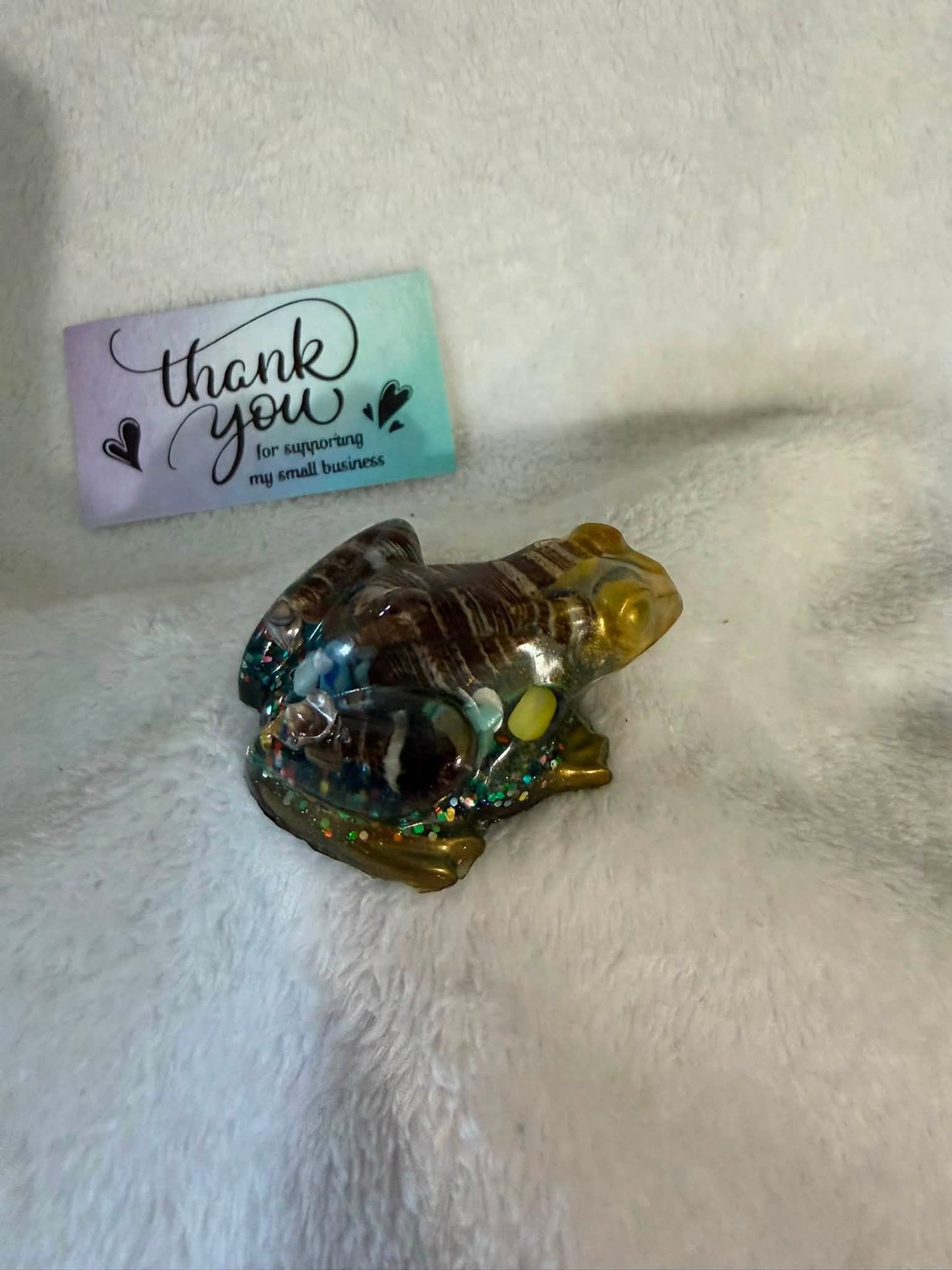 Small Frog Figurine with Seashells & Shell Fragments