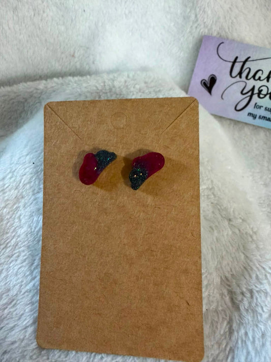 Black & Burgundy Angel Wing Earrings