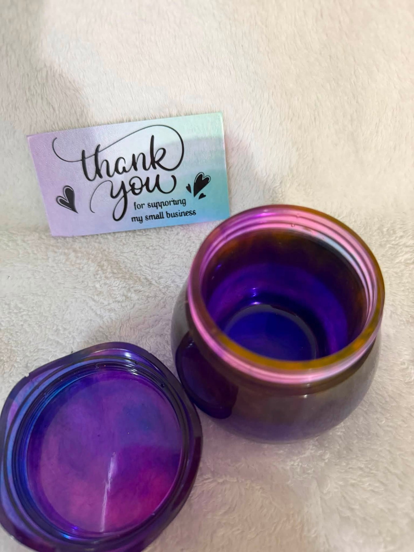 Purple & Pink Pudding Trinket Jar with Lid