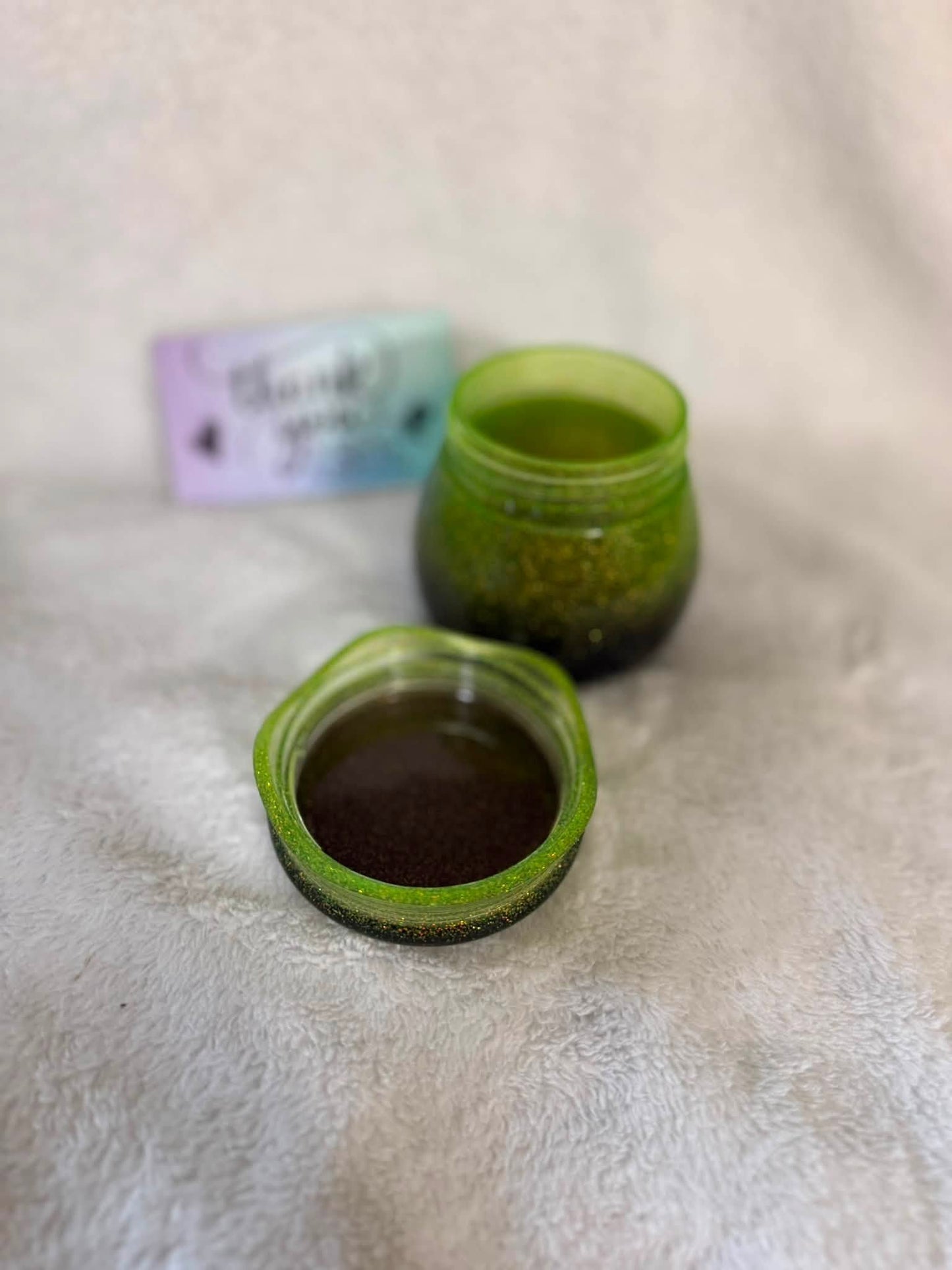 Green & Black Pudding Trinket Jar with Lid