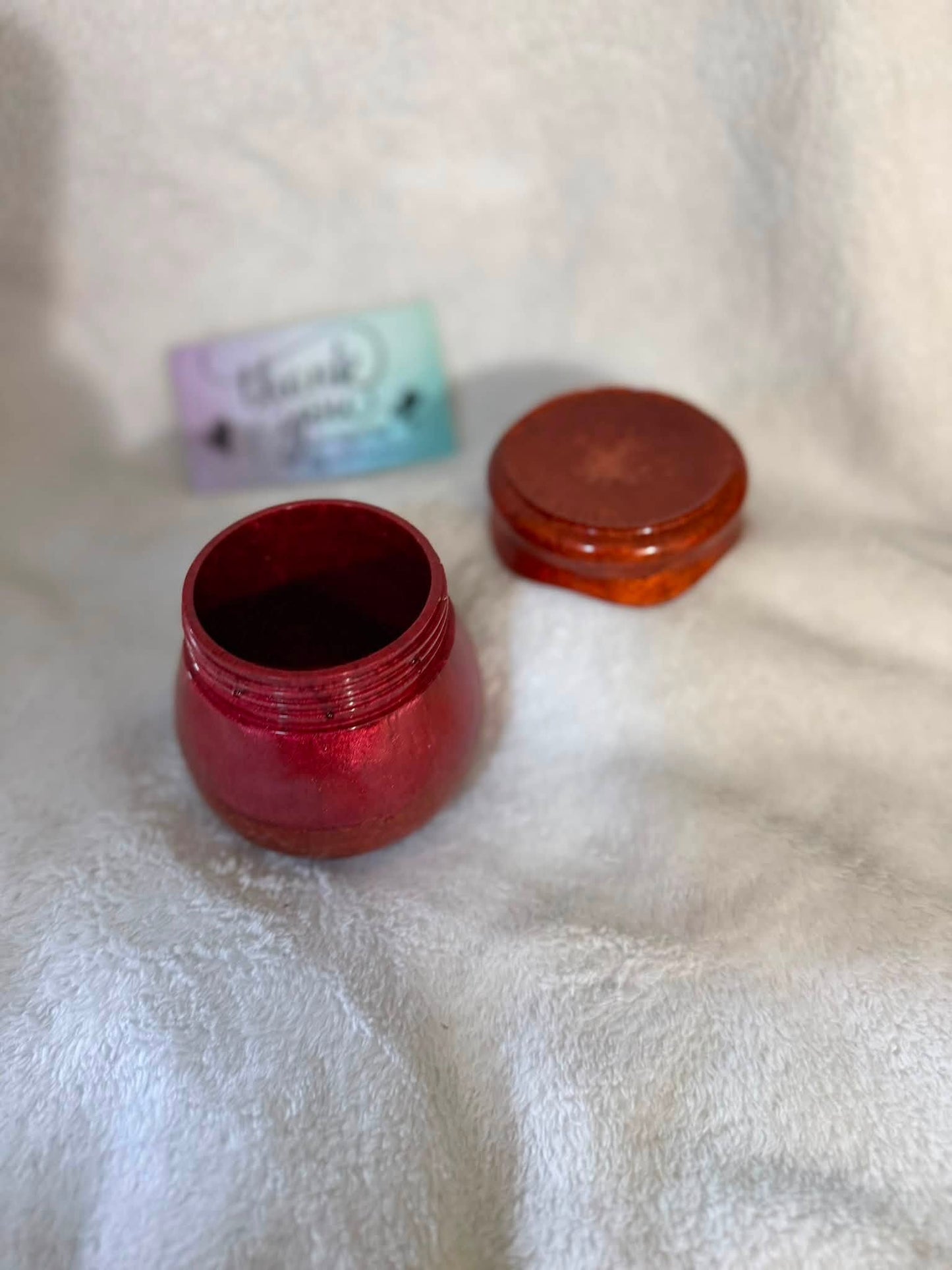 Dark Rust Pudding Trinket Jar with Lid