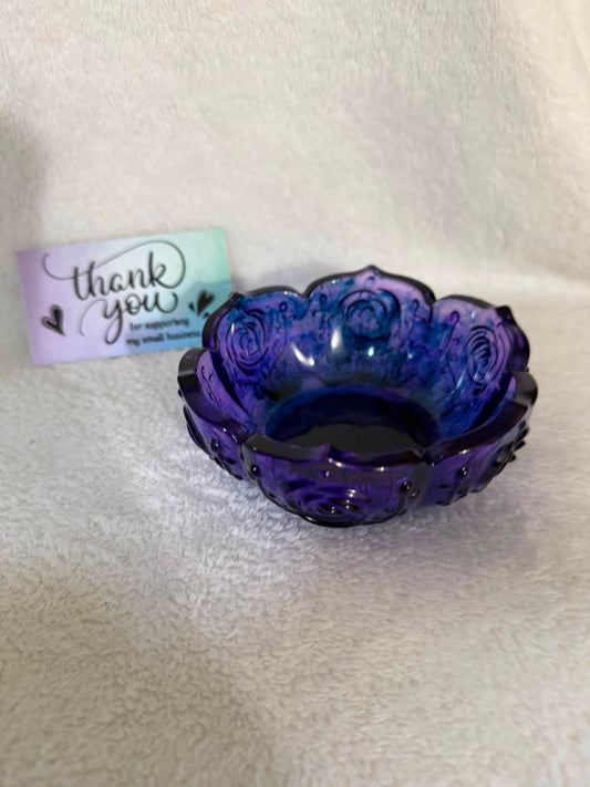 Purple & Blue Rose Lotus Bowl