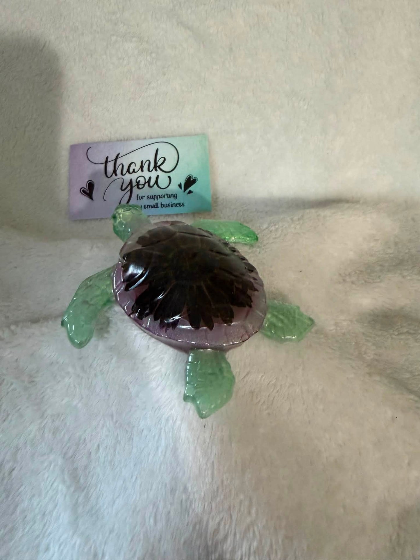 Sea Turtle figurine with a Black Eyed Susan