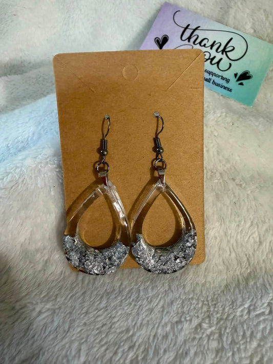 Silver & Clear Teardrop Earrings