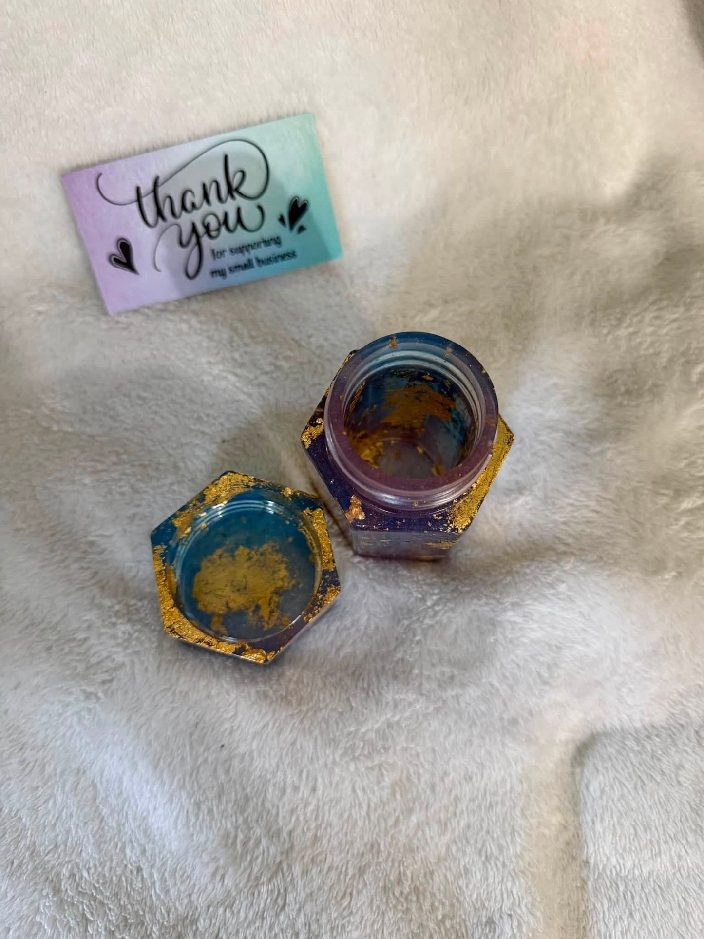 Royal Blue & Gold Foil Marijuana Stash Jar