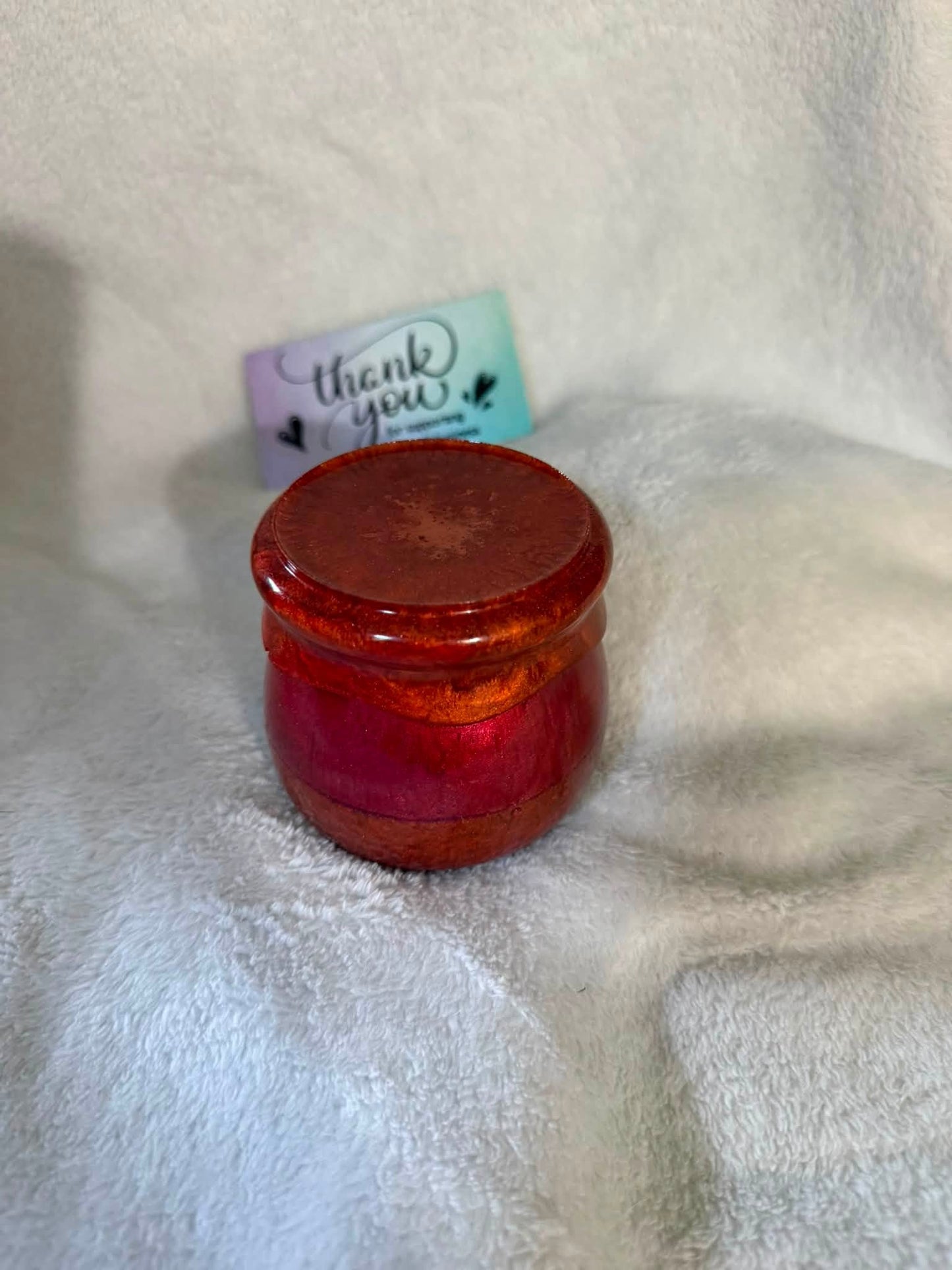 Dark Rust Pudding Trinket Jar with Lid