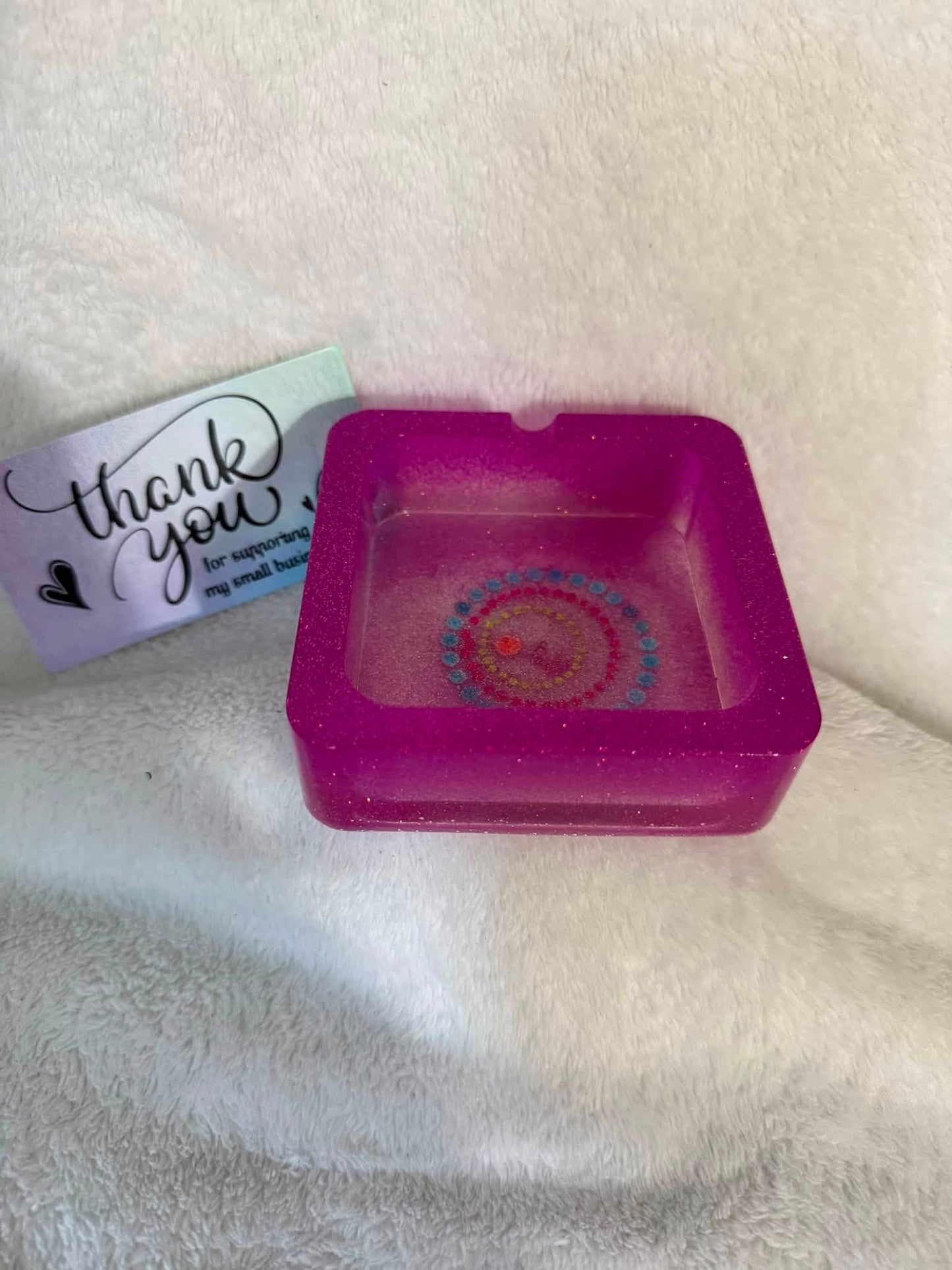 Pink Mandala Dot Art Ashtray