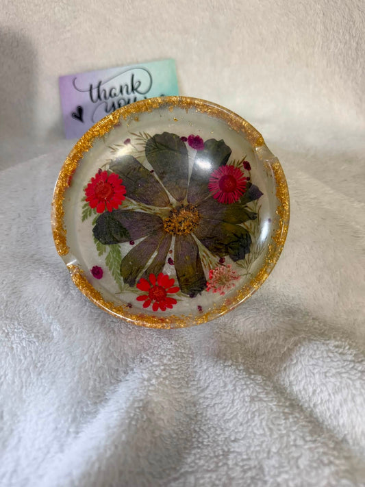 Sunflower & Daisy Pressed Botanical Ashtray