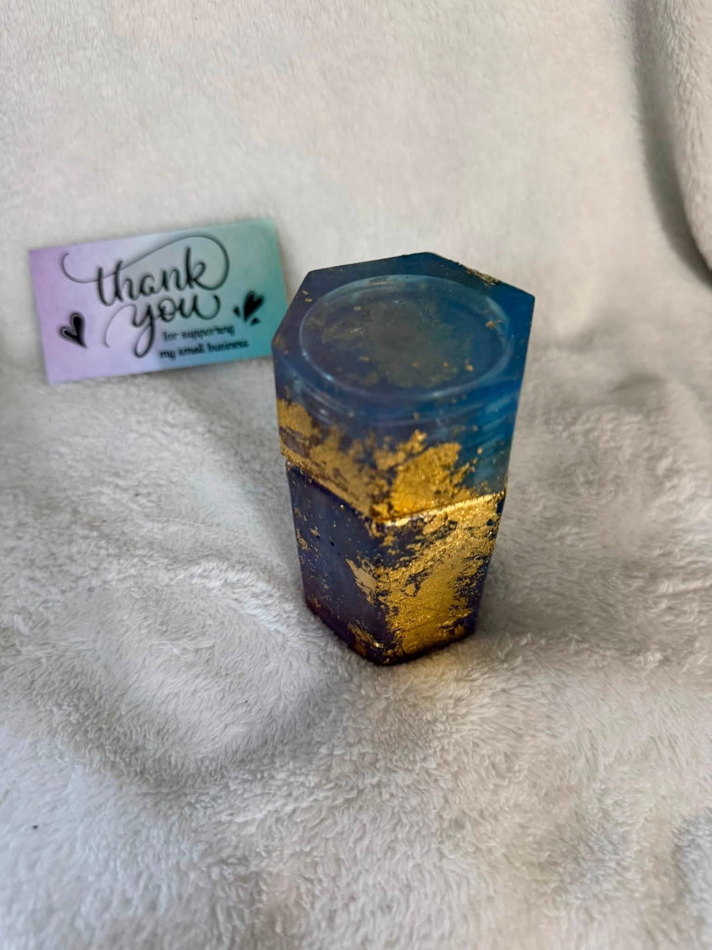 Royal Blue & Gold Foil Marijuana Stash Jar