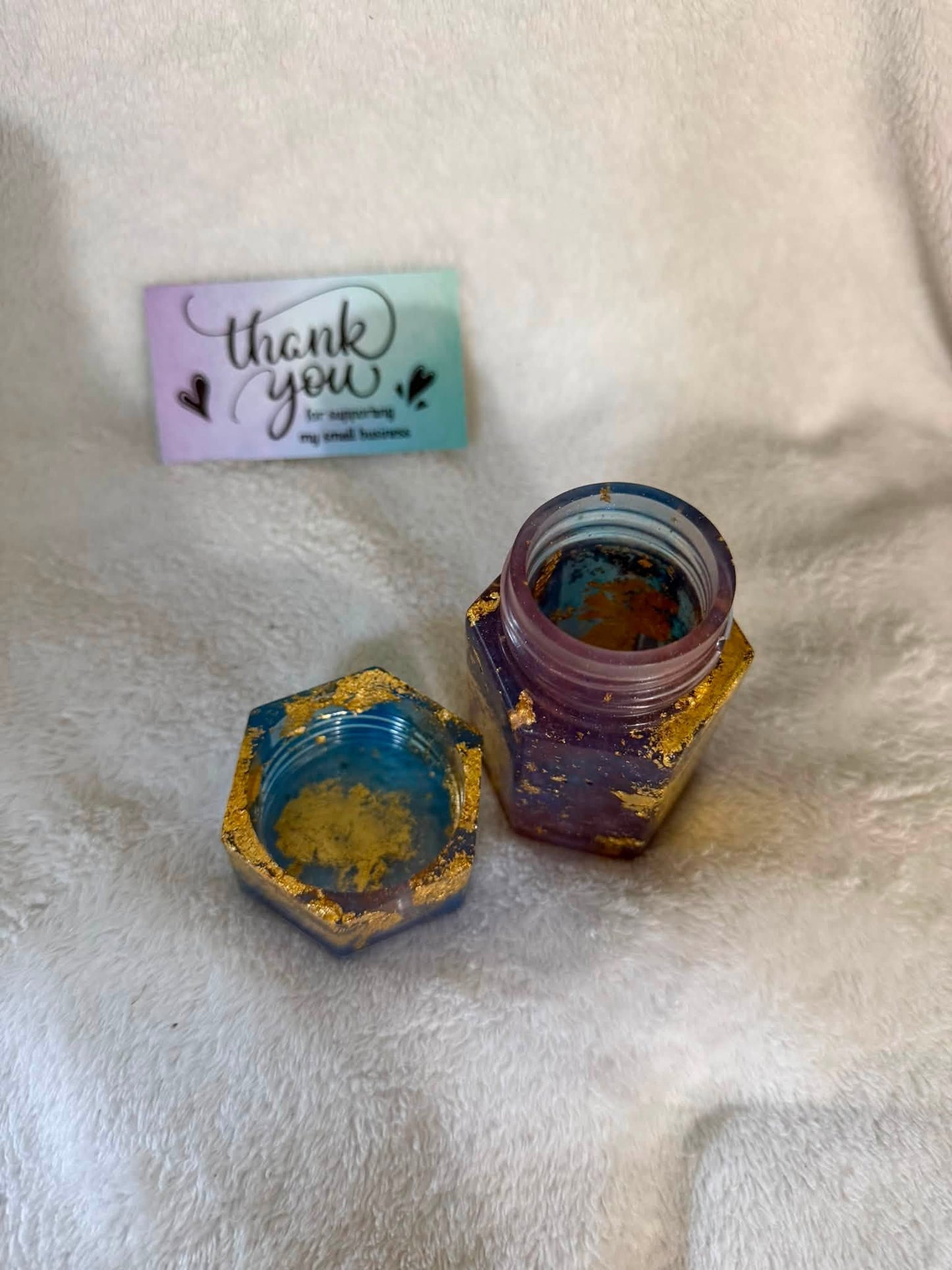 Royal Blue & Gold Foil Marijuana Stash Jar