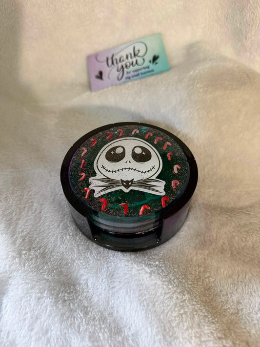 Nightmare Before Christmas 5-Piece Coaster Set with Holder