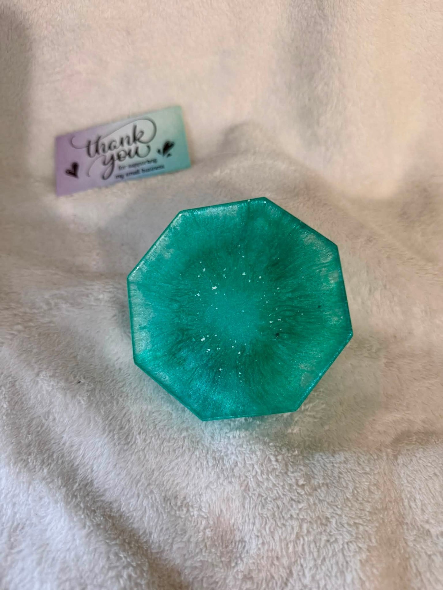 Teal Geometric Polygon Ashtray