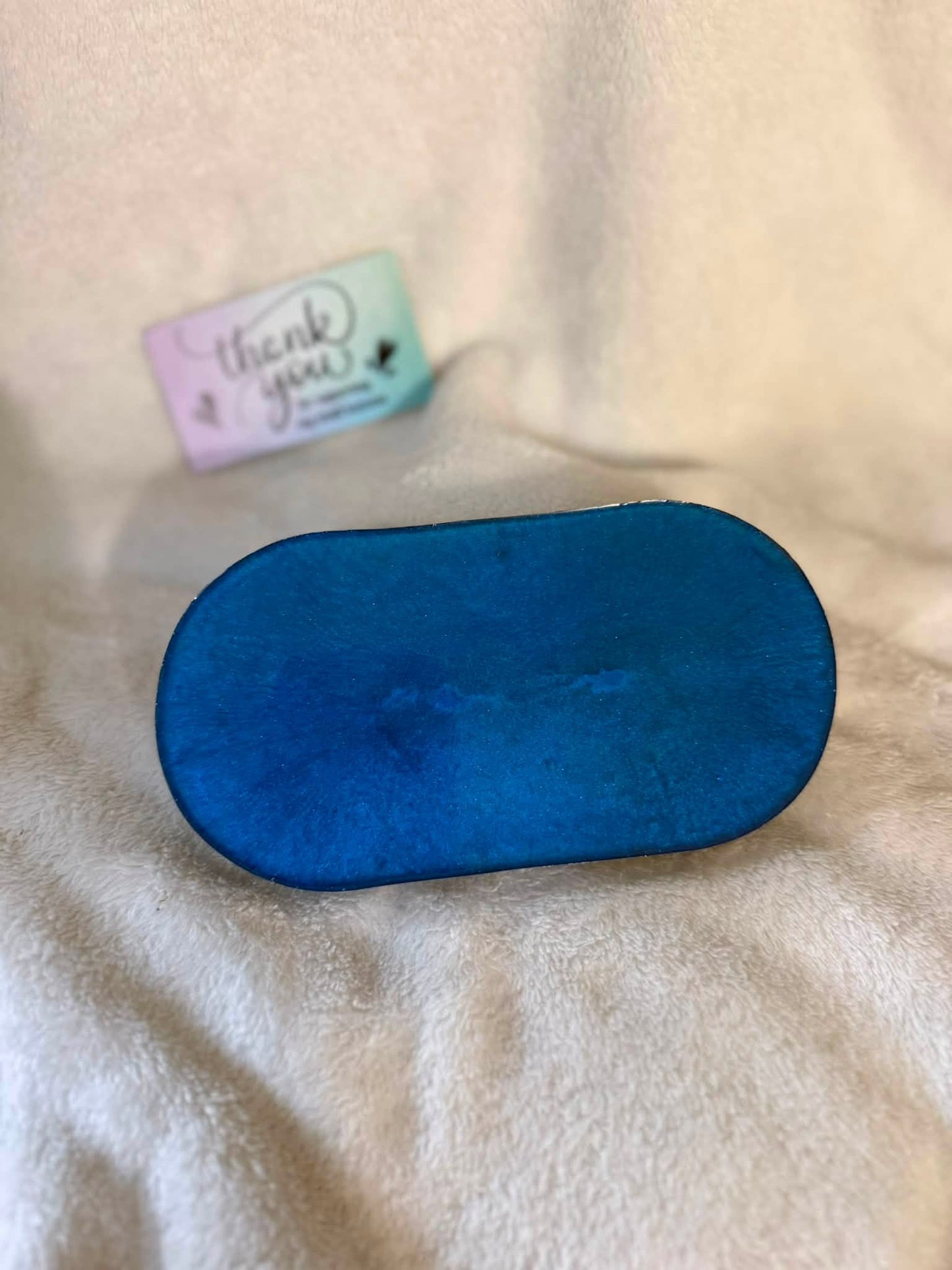 Small Oval Menelaus Blue Morpho Butterfly Trinket Tray