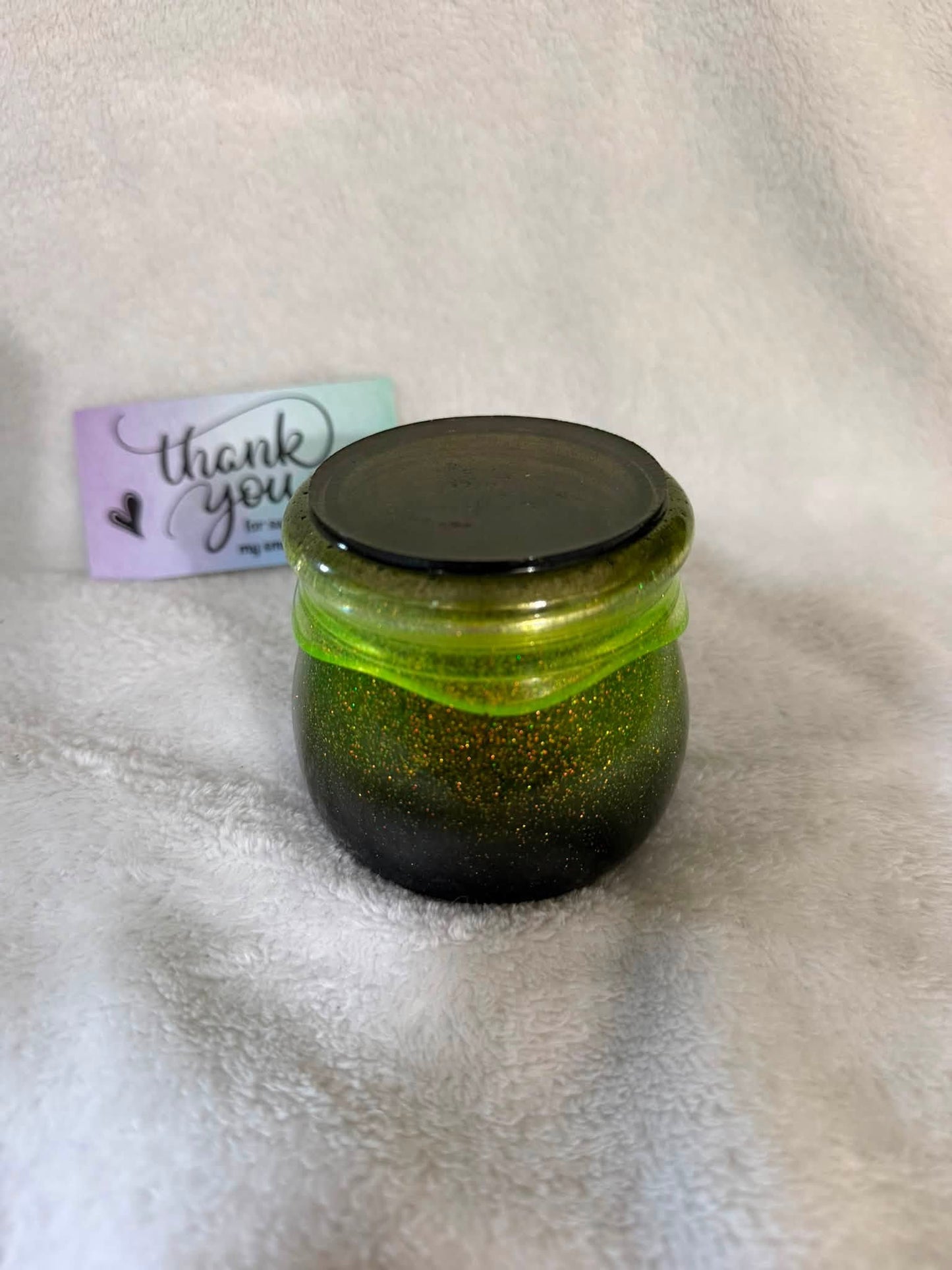 Green & Black Pudding Trinket Jar with Lid