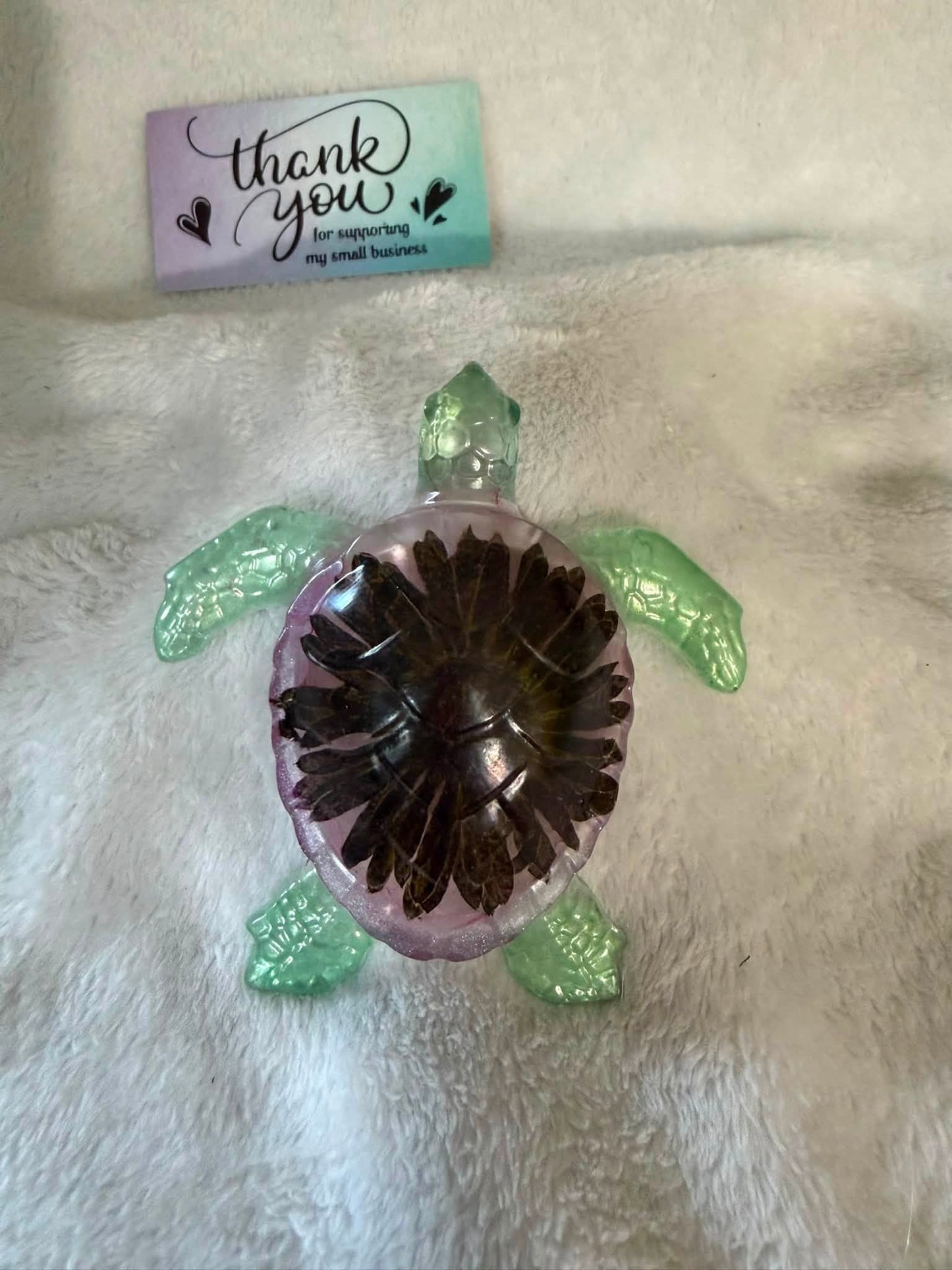 Sea Turtle figurine with a Black Eyed Susan
