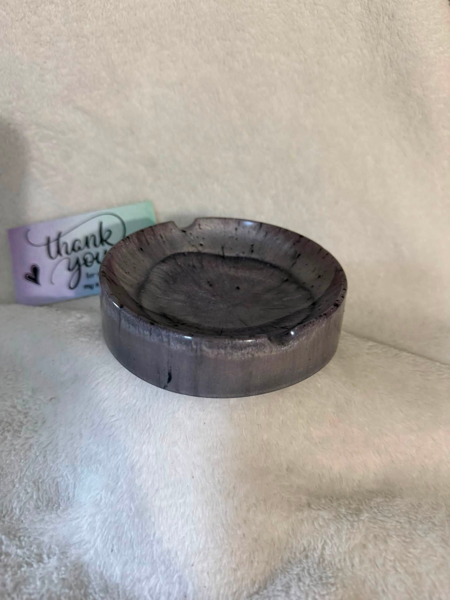 Purple Metallic Petri Burst Round Ashtray