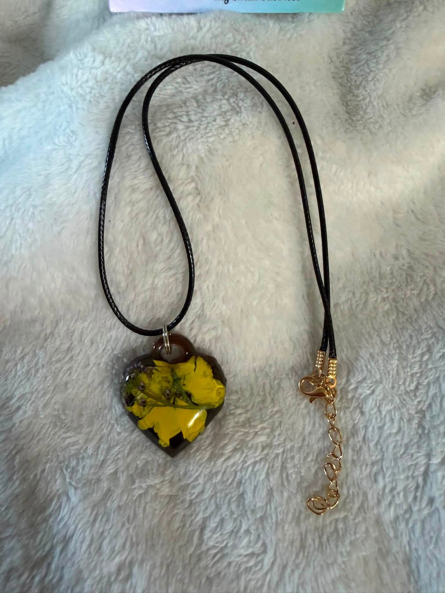 Autumn Heart Resin Pendant Necklace