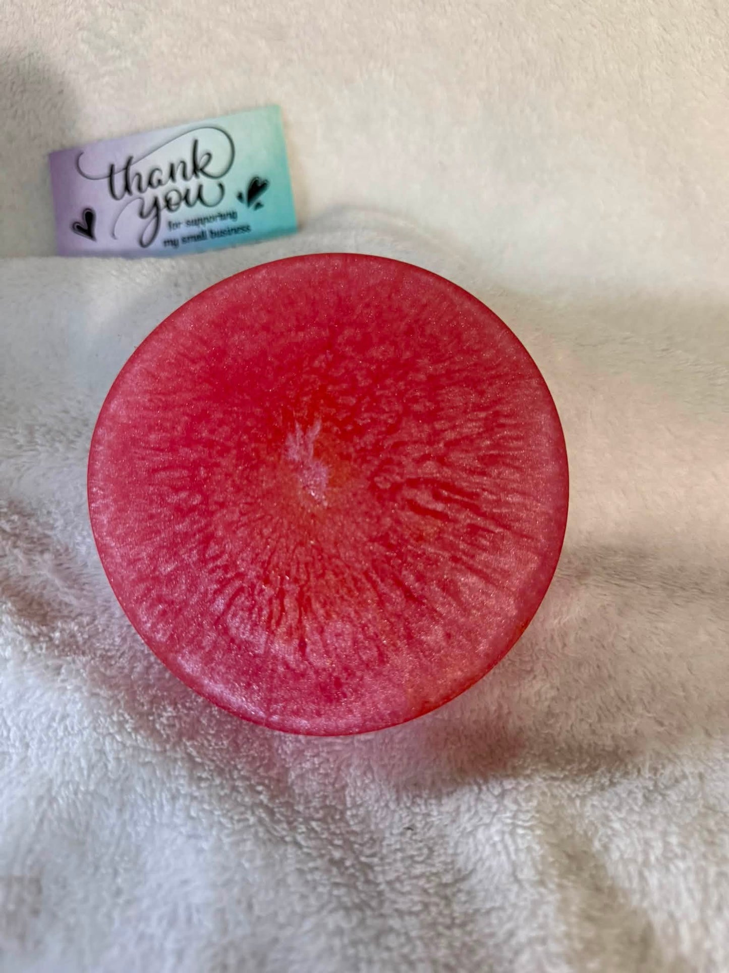Pink Ombré to Frosted White Round Ashtray
