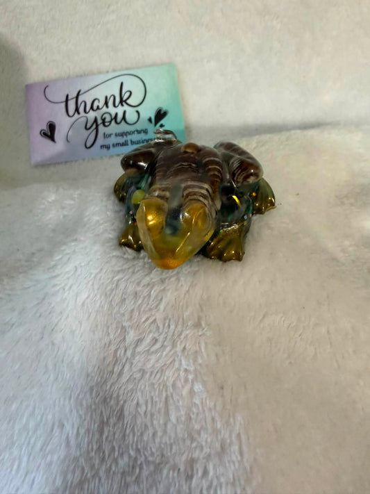 Small Frog Figurine with Seashells & Shell Fragments