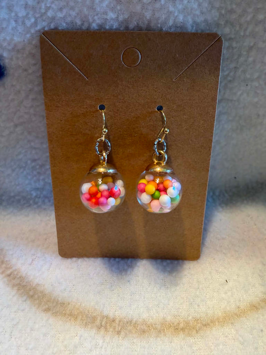 Pastel Gumball Globe Earrings