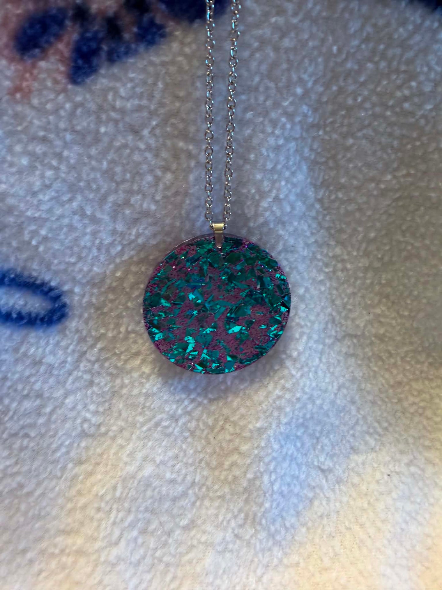 Teal & Pink Mosaic Resin Jewelry Set
