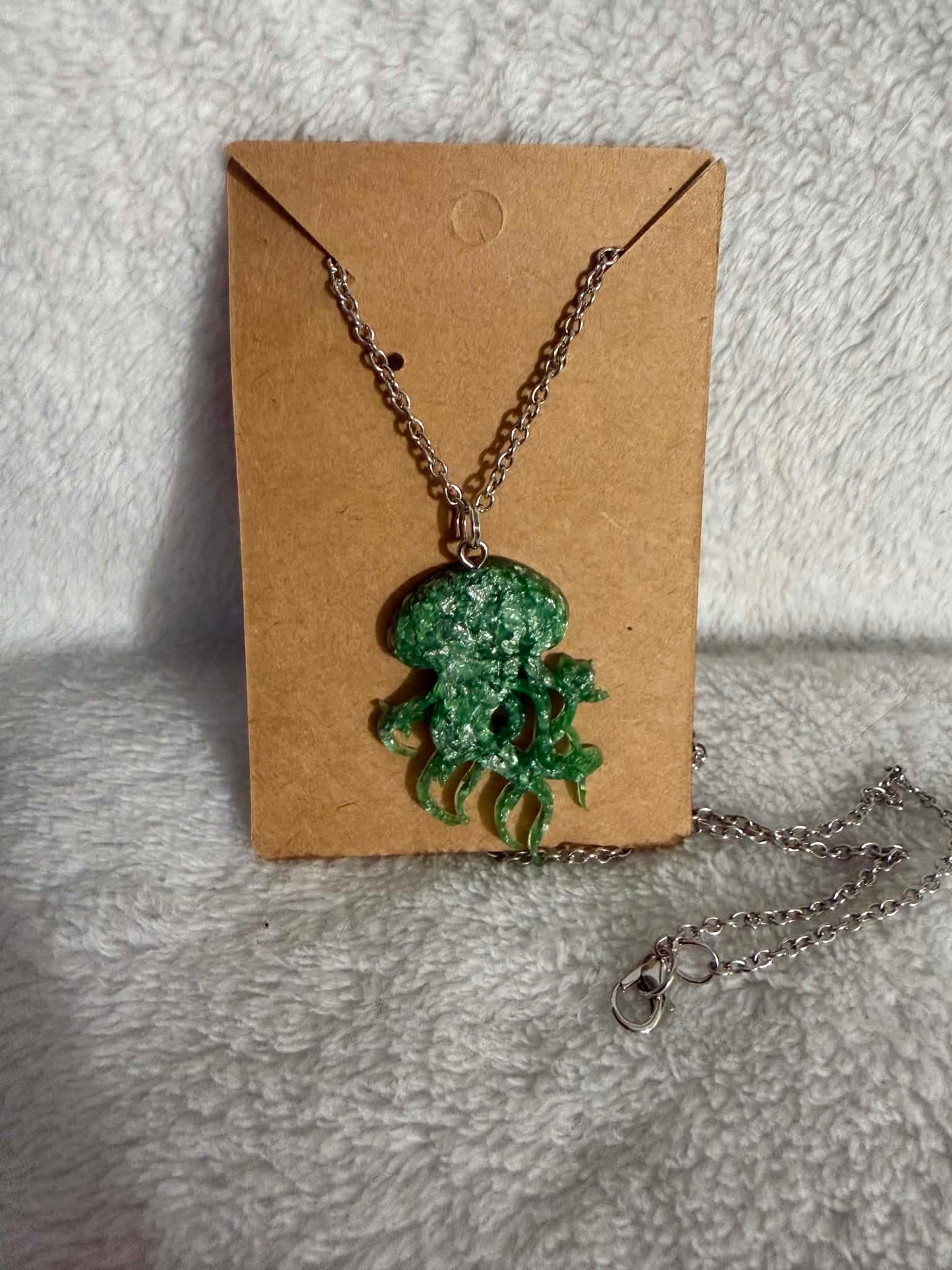 Ocean Shimmer Octopus Resin Necklace